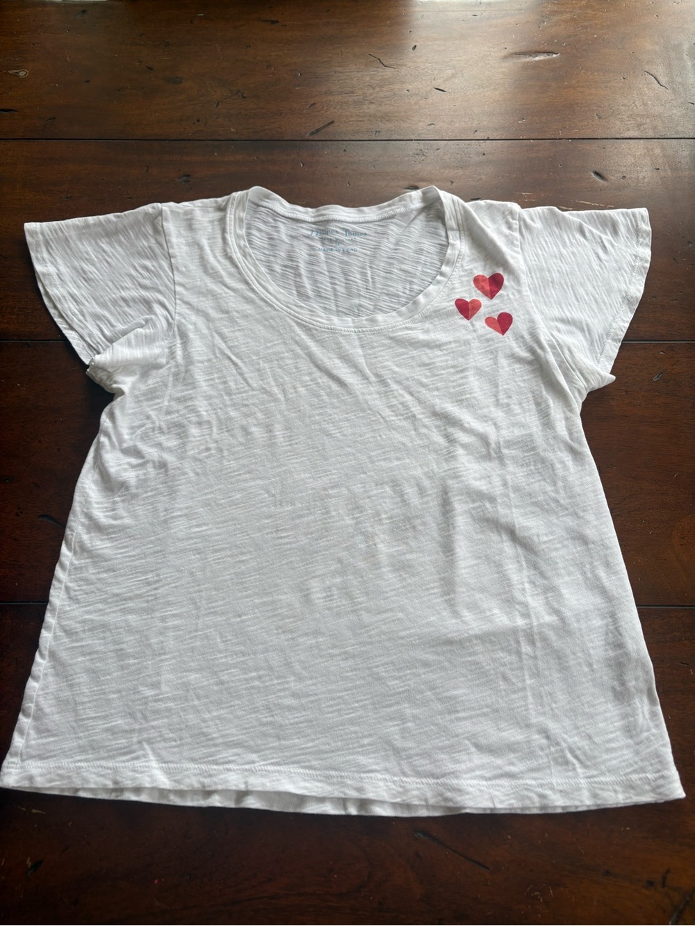 Women's Draper James White Tee with Pink Heart Detail